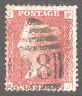 Great Britain Scott 33 Used Plate 122 - PJ - Click Image to Close